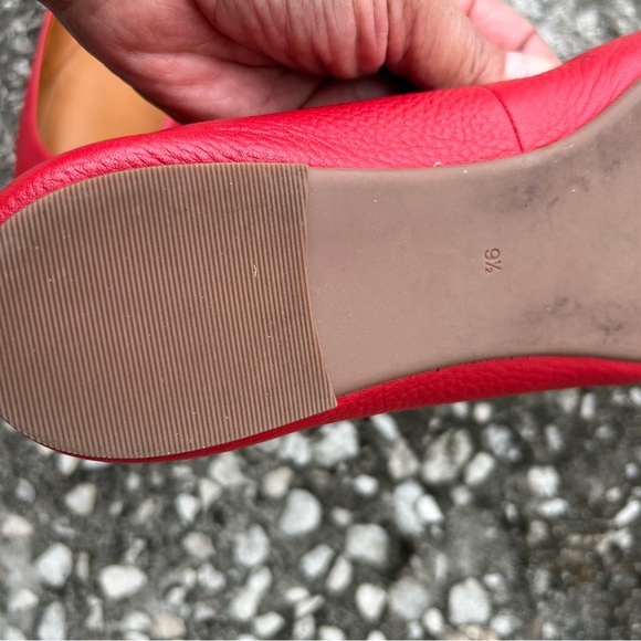 Tory Burch CHELSEA Red Ballet Flats with Gold Accents - Picture 14 of 14